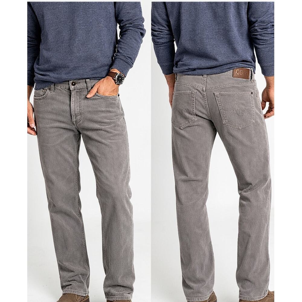AG Adriano Goldschmied The Protege Corduroy Pants 32x34 Gray Made USA